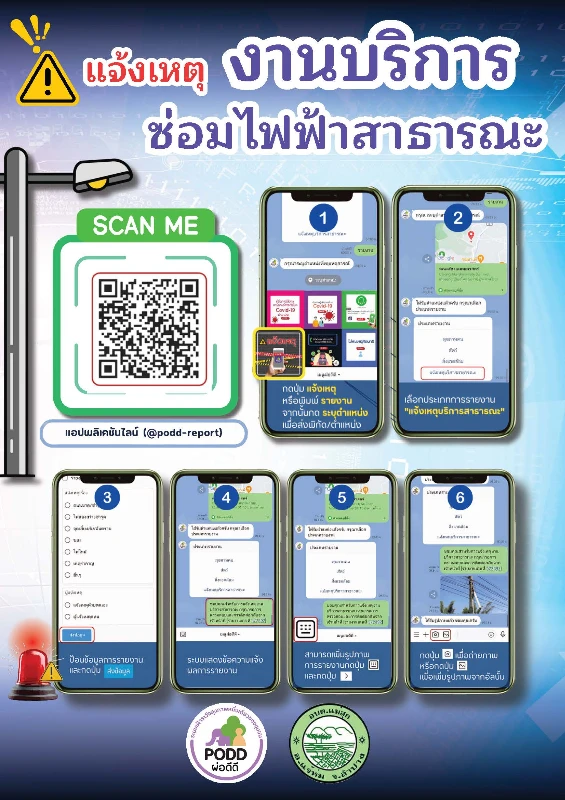 แจ้งเหตุงานบริการซ่อมไฟฟ้าสาธารณะ